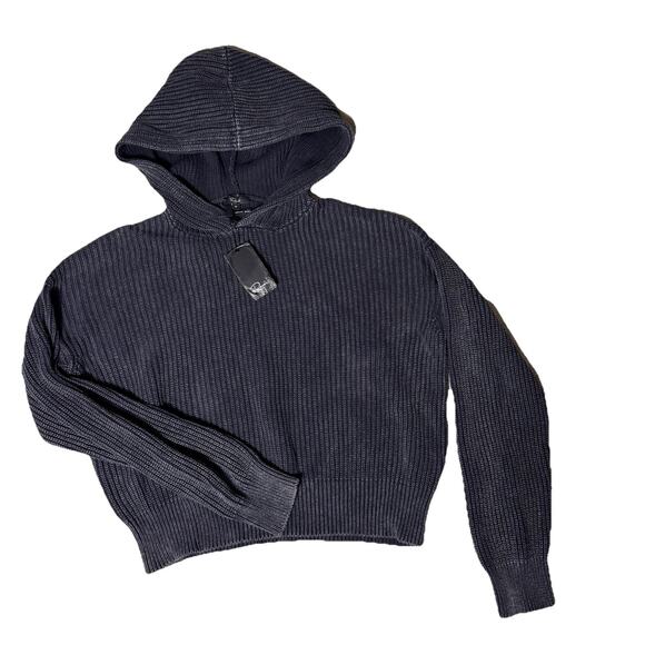 NEW RAILS CASHMERE BLEND CHUNKY KNIT HOODED SWEATER SZ M - Picture 1 of 8